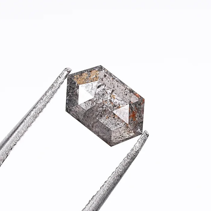0.99 CT, Salt & Pepper Hexagon Cut Diamond Loose