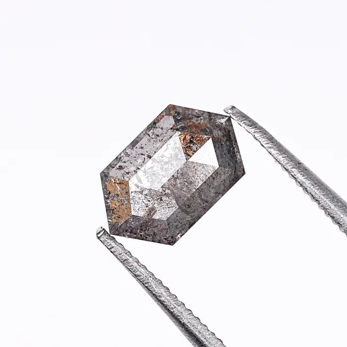 0.99 CT, Salt & Pepper Hexagon Cut Diamond Loose