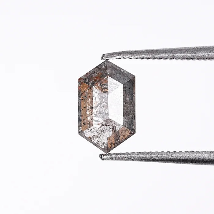0.99 CT, Salt & Pepper Hexagon Cut Diamond Loose