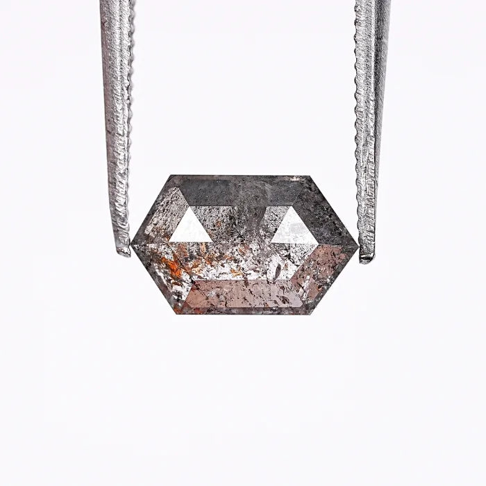 0.99 CT, Salt & Pepper Hexagon Cut Diamond Loose