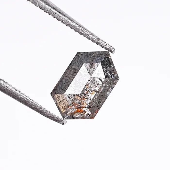 0.99 CT, Salt & Pepper Hexagon Cut Diamond Loose