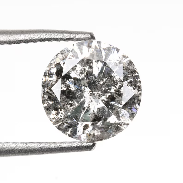 salt and pepper round brilliant cut diamond