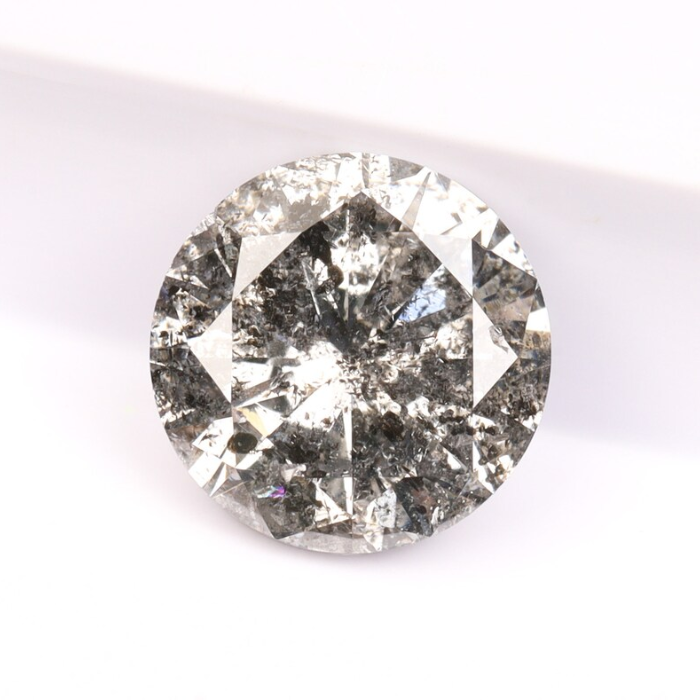 salt and pepper round brilliant cut diamond
