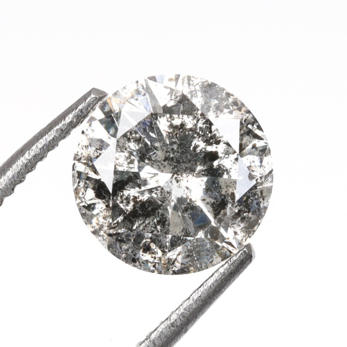 salt and pepper round brilliant cut diamond