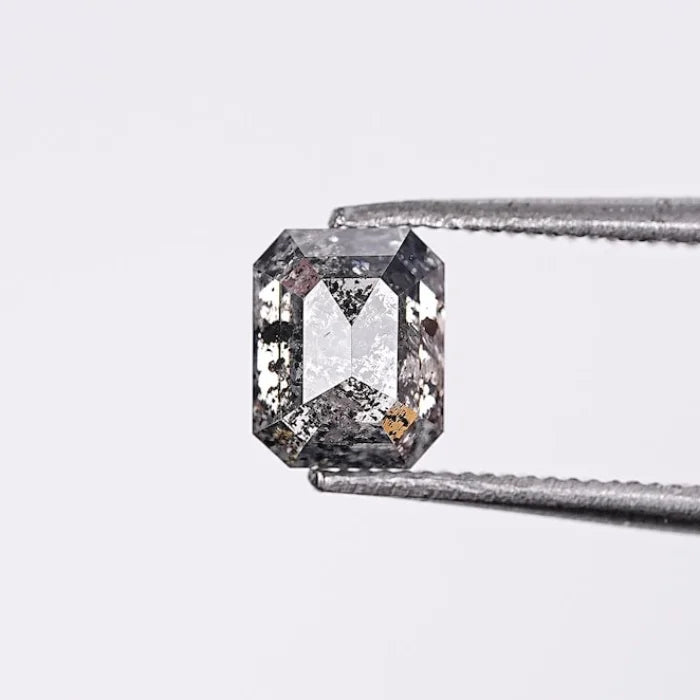 1.00 Carat Emerald Shape Black Salt & Pepper Loose Diamond