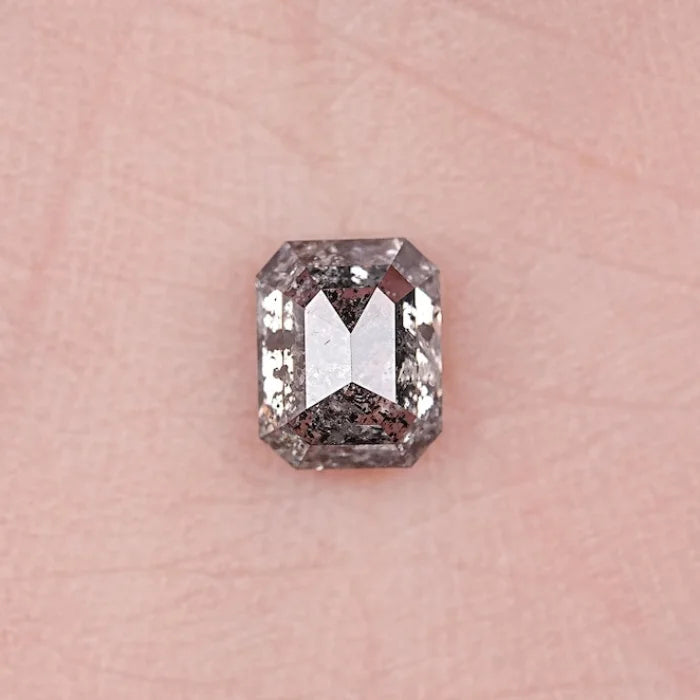 1.00 Carat Emerald Shape Black Salt & Pepper Loose Diamond