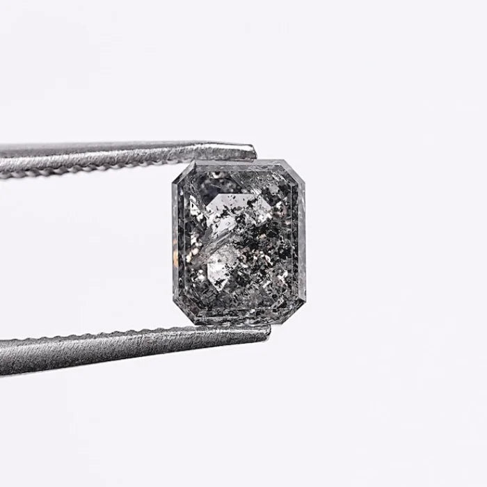 1.00 Carat Emerald Shape Black Salt & Pepper Loose Diamond