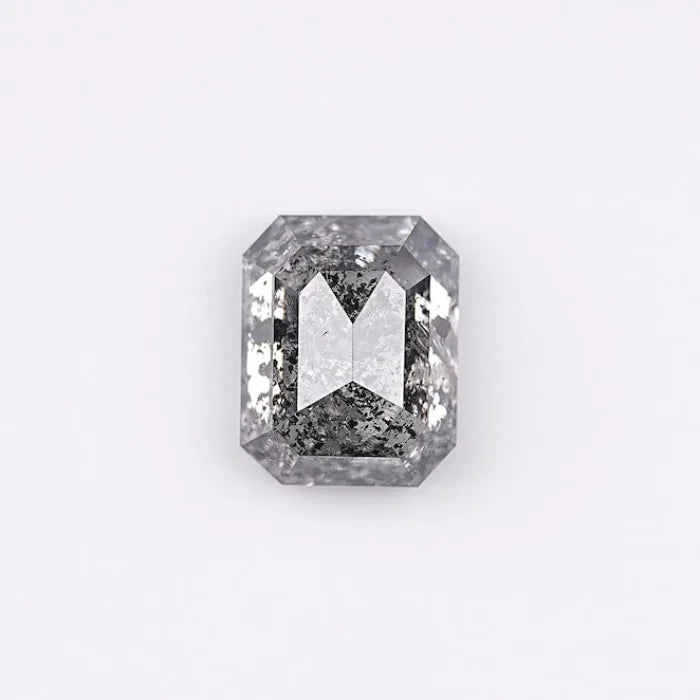 1.00 Carat Emerald Shape Black Salt & Pepper Loose Diamond