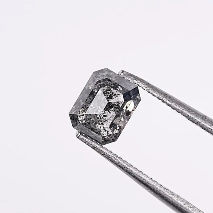 1.00 Carat Emerald Shape Black Salt & Pepper Loose Diamond