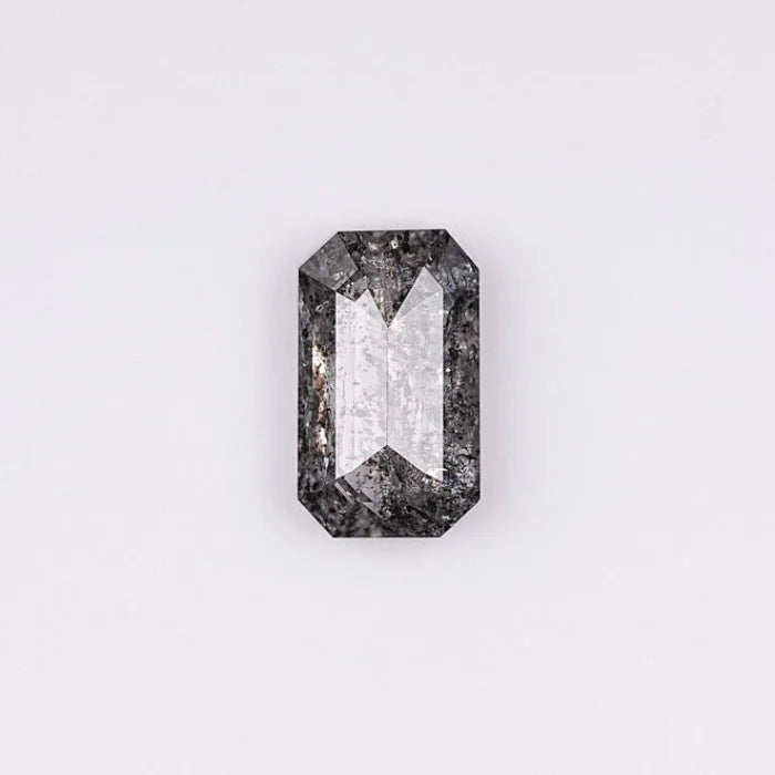 1.01 CT Elongated Emerald Cut Salt & Pepper Diamond Loose