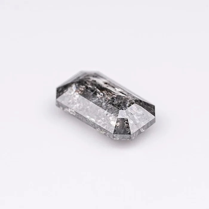 1.01 CT Elongated Emerald Cut Salt & Pepper Diamond Loose