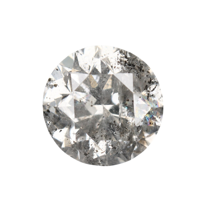 1.01 CT Round Brilliant Cut Salt and Pepper Diamond - Minimal Carbon