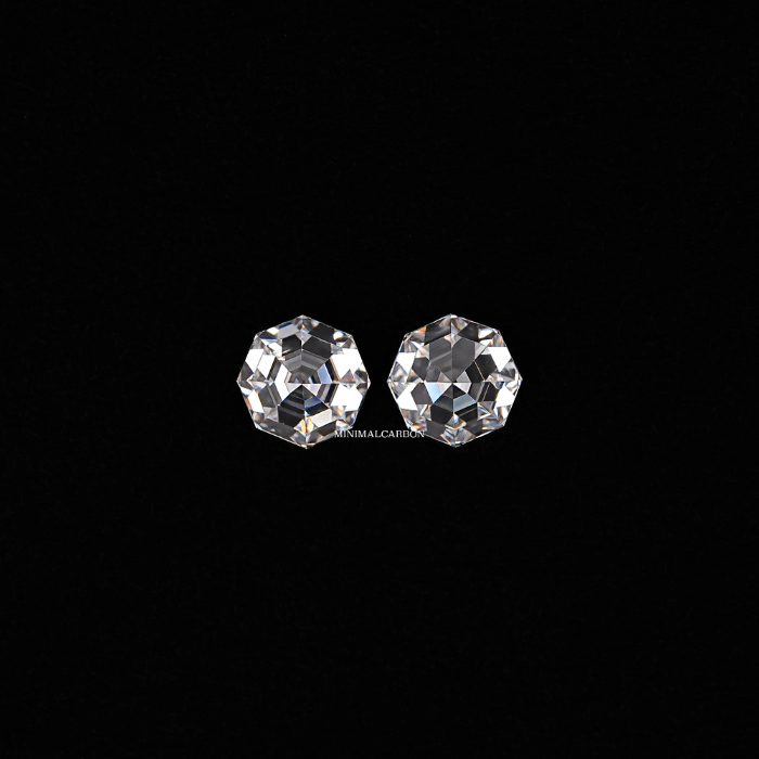 1.02 CT Octagon Cut Natural Loose Matching Pair Diamond
