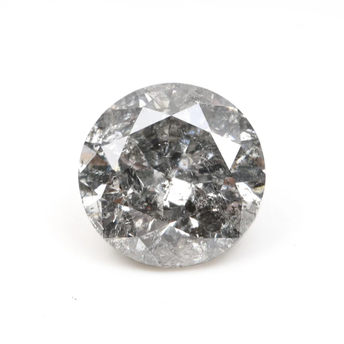 1.02 CT, 6.3 MM | Salt And Pepper Diamond | Round Brilliant Cut Diamond - Minimal Carbon