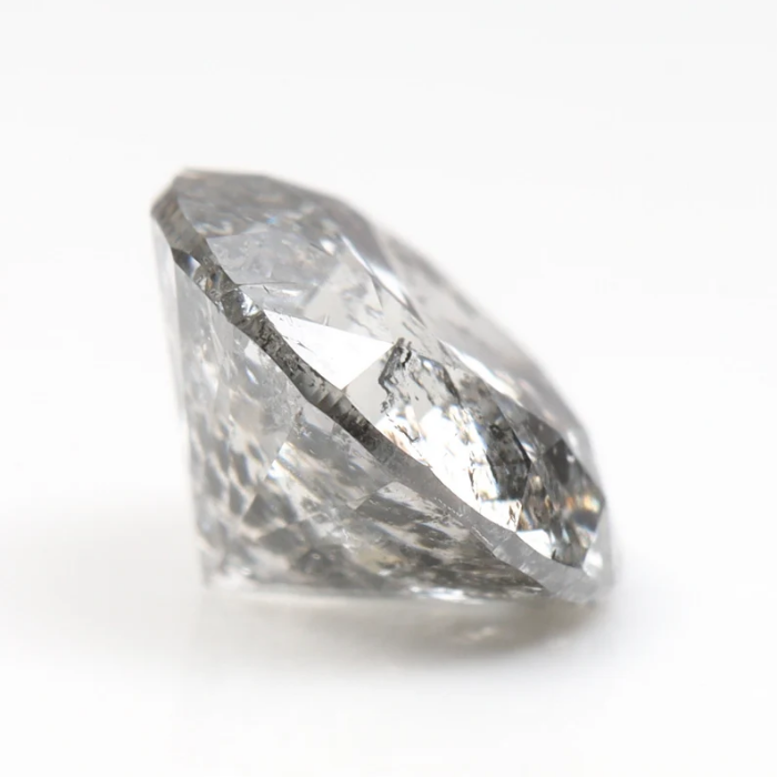 1.02 CT, 6.3 MM | Salt And Pepper Diamond | Round Brilliant Cut Diamond - Minimal Carbon