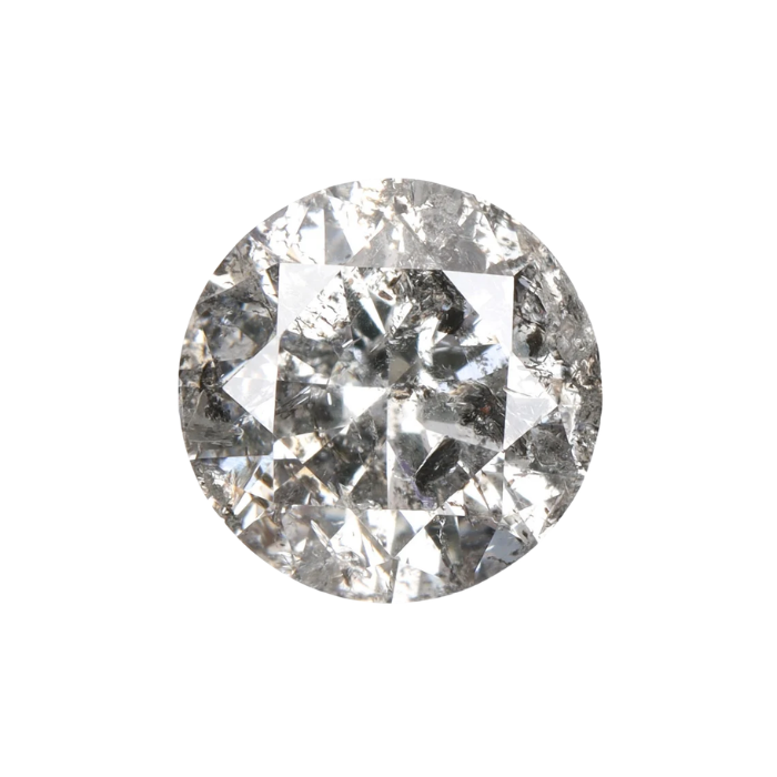 1.02 CT Round Brilliant Cut Natural Loose Salt and Pepper Diamond - Minimal Carbon