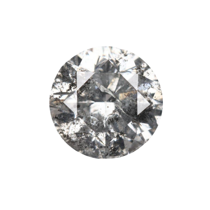 1.02 CT Round Brilliant Cut Natural Salt and Pepper Diamond