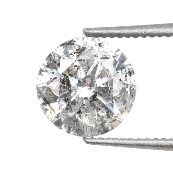 1.03 CT, 6.3 MM | Salt And Pepper Diamond | Round Brilliant Cut Diamond - Minimal Carbon