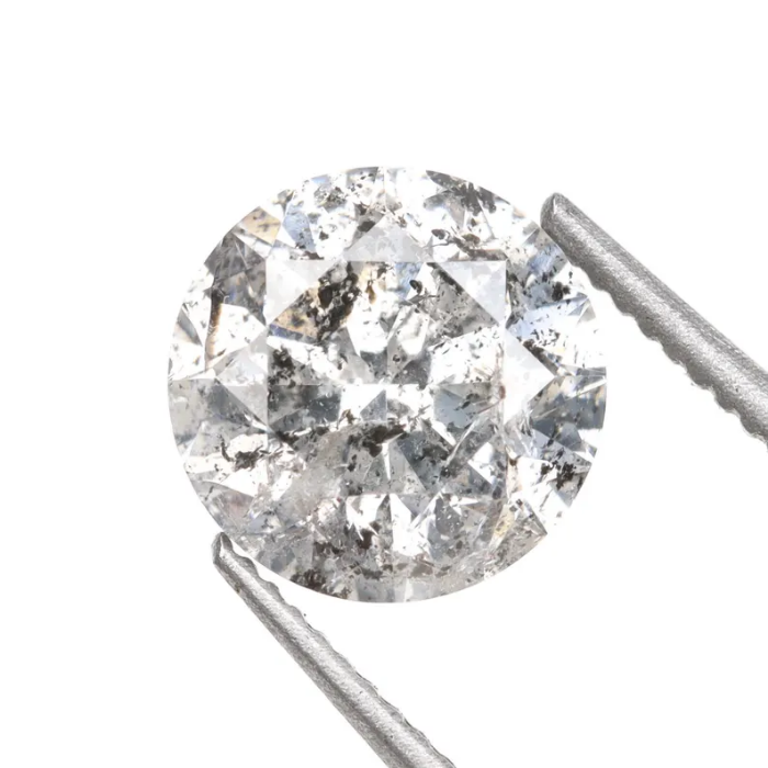 1.03 CT, 6.3 MM | Salt And Pepper Diamond | Round Brilliant Cut Diamond - Minimal Carbon