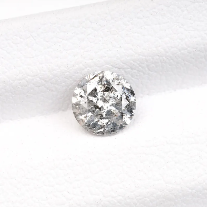 1.03 CT, 6.3 MM | Salt And Pepper Diamond | Round Brilliant Cut Diamond - Minimal Carbon