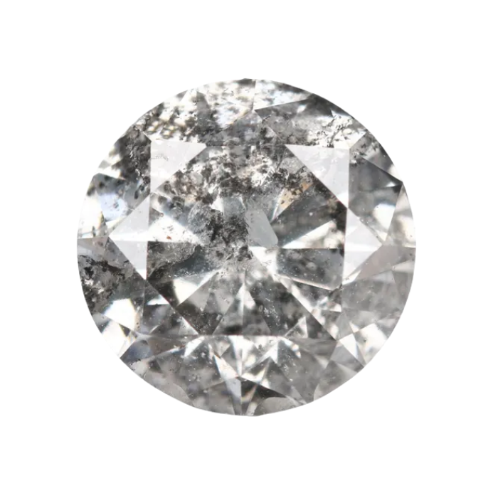 1.03 CT Round Brilliant Cut Natural Salt and Pepper Diamond - Minimal Carbon