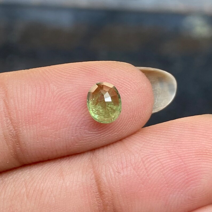 green saphhire natural oval cut gemstone