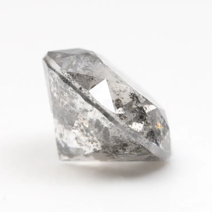 1.05 CT, 6.2 MM Salt And Pepper Diamond Round Brilliant Cut Diamond - Minimal Carbon