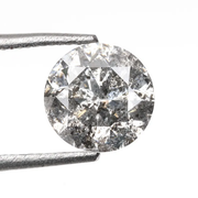1.05 CT, 6.2 MM Salt And Pepper Diamond Round Brilliant Cut Diamond - Minimal Carbon