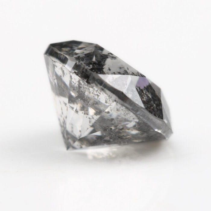 1.05 CT, 6.2 MM | Salt And Pepper Diamond | Round Brilliant Cut Diamond - Minimal Carbon