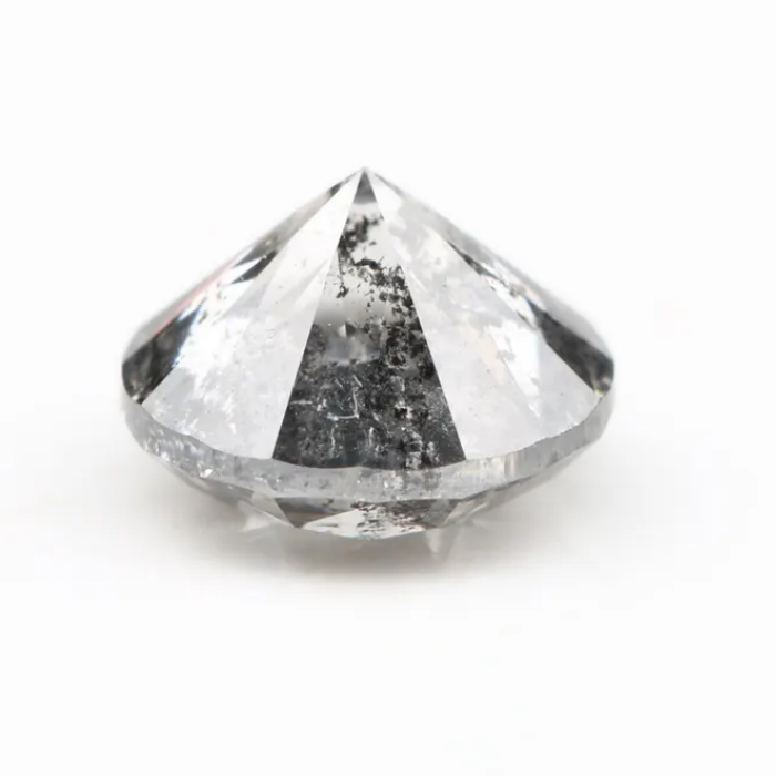 1.05 CT, 6.2 MM | Salt And Pepper Diamond | Round Brilliant Cut Diamond - Minimal Carbon