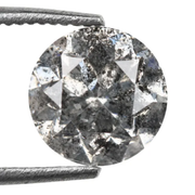 1.05 CT, 6.2 MM | Salt And Pepper Diamond | Round Brilliant Cut Diamond - Minimal Carbon