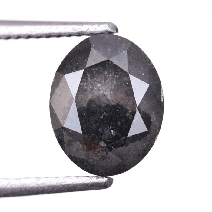 1.06 CT Oval Cut Salt and Pepper Natural Loose Diamond