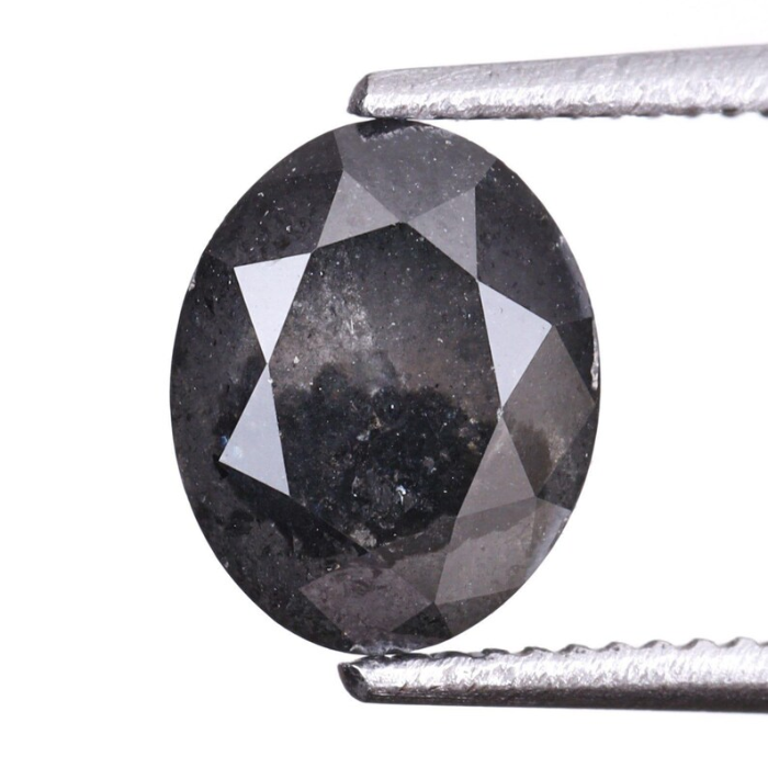 1.06 CT Oval Cut Salt and Pepper Natural Loose Diamond