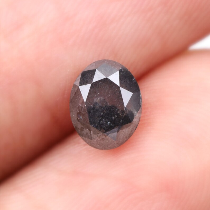 1.06 CT Oval Cut Salt and Pepper Natural Loose Diamond