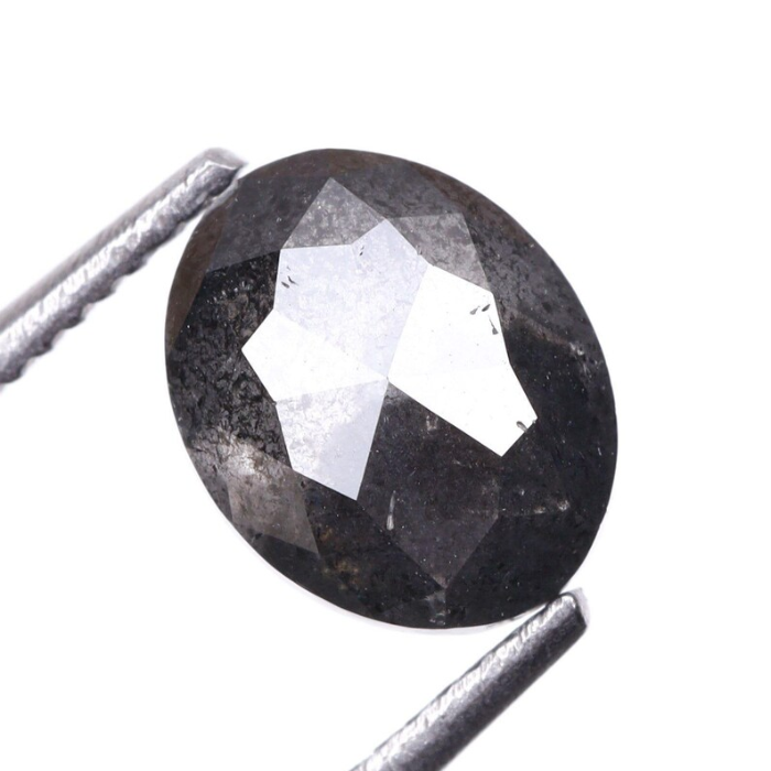 1.06 CT Oval Cut Salt and Pepper Natural Loose Diamond