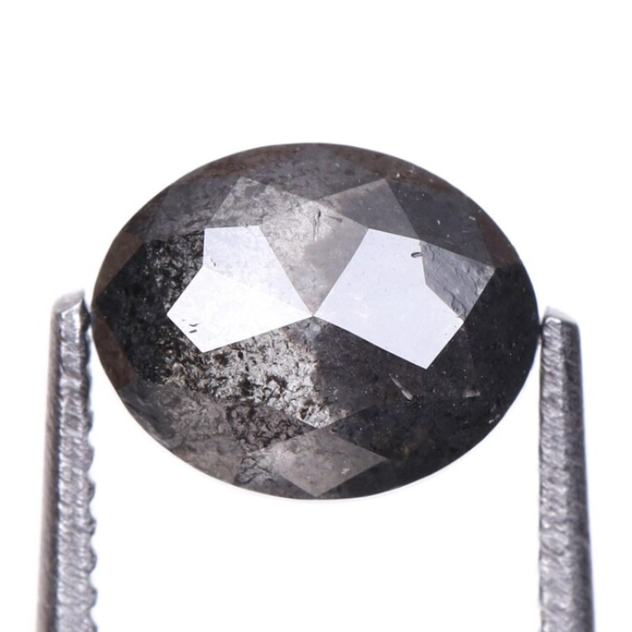 1.06 CT Oval Cut Salt and Pepper Natural Loose Diamond