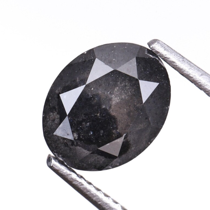1.06 CT Oval Cut Salt and Pepper Natural Loose Diamond