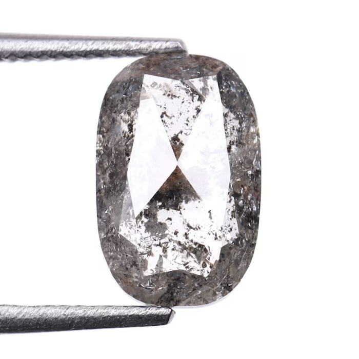 1.08 CT Salt And Pepper Oval Cut Loose Full Cut Diamond