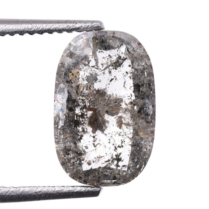 1.08 CT Salt And Pepper Oval Cut Loose Full Cut Diamond