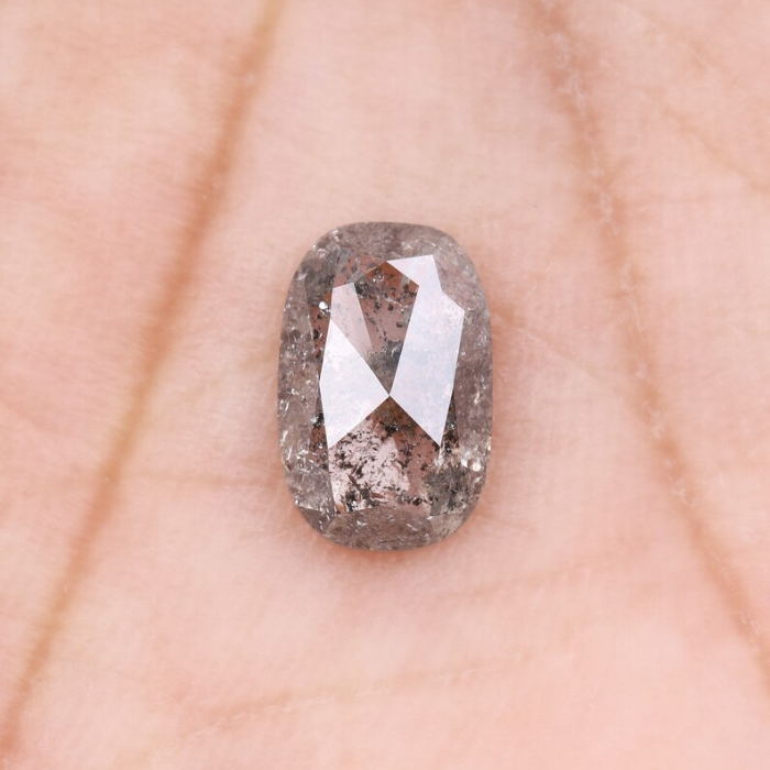 1.08 CT Salt And Pepper Oval Cut Loose Full Cut Diamond