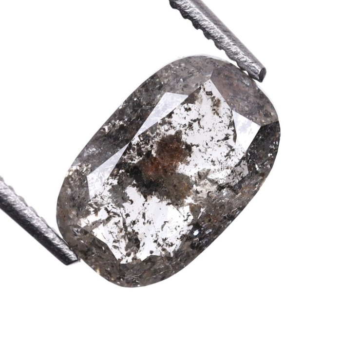 1.08 CT Salt And Pepper Oval Cut Loose Full Cut Diamond
