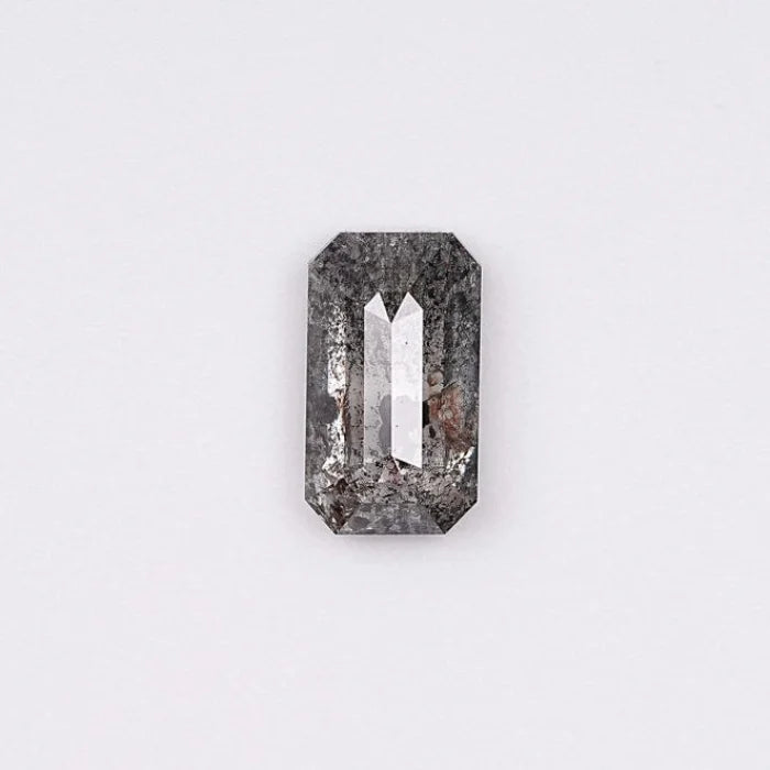 1.08 CT Step Cut Emerald Cut Salt & Pepper Loose Diamond