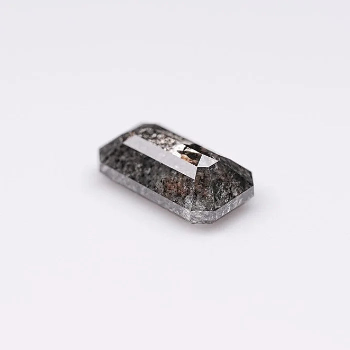 1.08 CT Step Cut Emerald Cut Salt & Pepper Loose Diamond