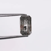 1.08 CT Step Cut Emerald Cut Salt & Pepper Loose Diamond