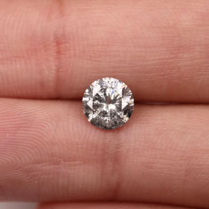 Salt And Pepper Diamond Round Brilliant Cut Diamond