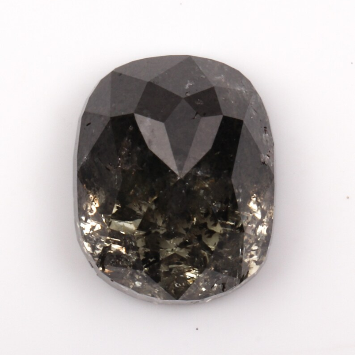 1.10 CT Oval Cut Salt and Pepper Natural Rose Cut Diamond