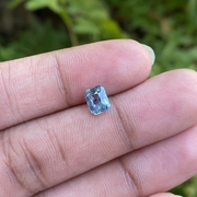 blue emerald cut natural saphhire gemstone