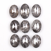 1.11 CT Salt  and Pepper Oval Cut Diamonds 