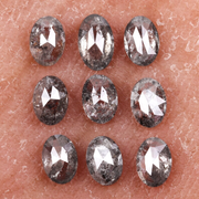 1.11 CT Salt  and Pepper Oval Cut Diamonds 