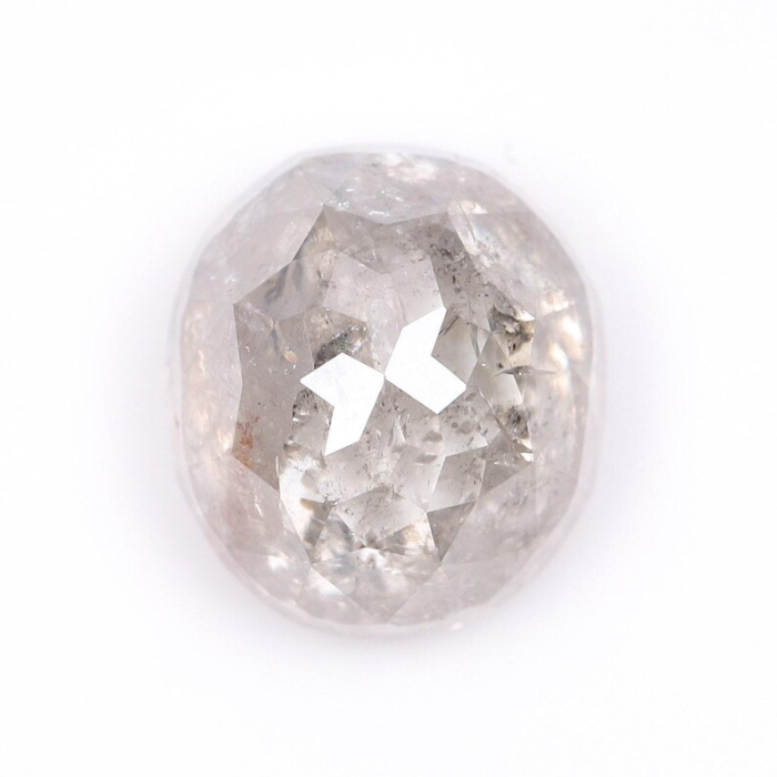 1.12 CT Oval Cut Salt and Pepper Natural Diamond - Minimal Carbon